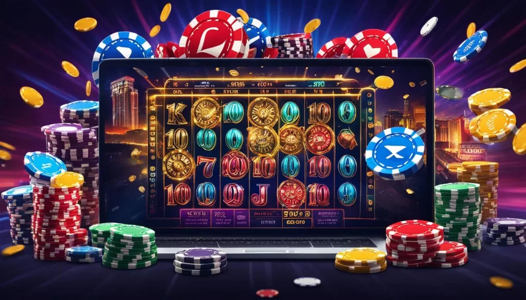 Giao diện game nổ hũ với nhiều biểu tượng may mắn và jackpot